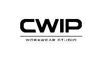 The logo for CWIP Workwear Studio, featuring the text 'CWIP' in a bold black sans-serif font, a horizontal line, and 'WORKWEAR STUDIO' underneath in a smaller font, all on a solid white background.